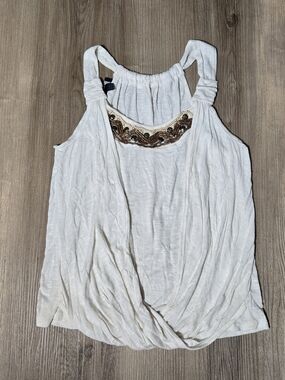BCX White Embellished Halter-Style Tank